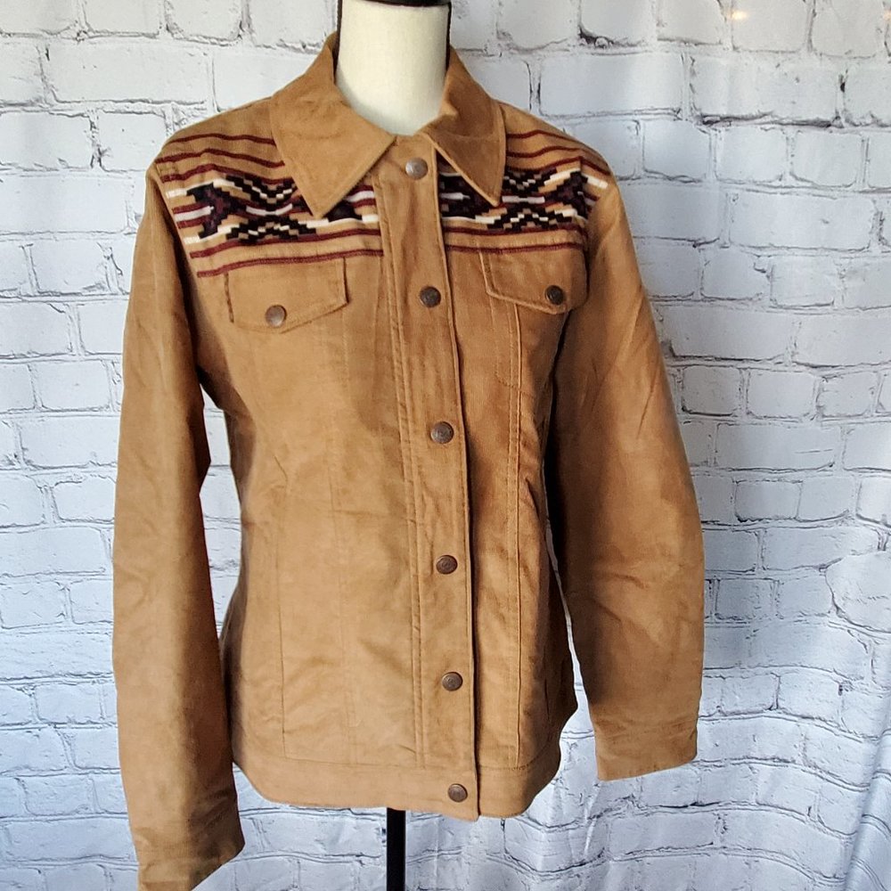 Cinch Southwestern Print Yoke, Lined Corduroy Jacket, Water Resistant, Large